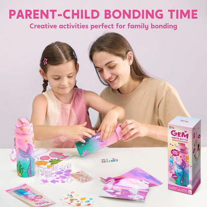 JOYFY Decorate Your Own Water Bottle Kits Mermaid DIY Gem Diamond Painting Crafts Arts for Girls Age 6+ Birthday Christmas