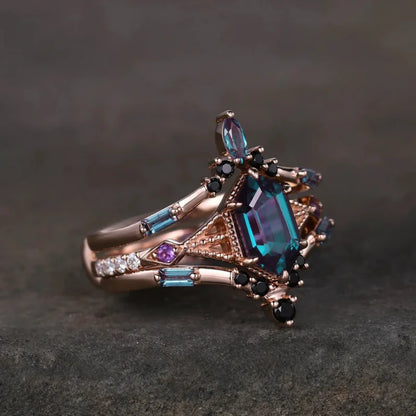 2 Sets of New Creative and Luxurious Women's Ring Sets, Inlaid with Synthetic Cubic Zirconia AValentine's Day Gift for Your Wife