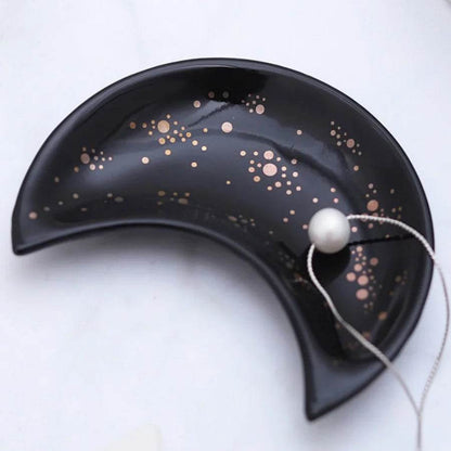 1pc ceramic moon jewelry dish - HORA GIFT