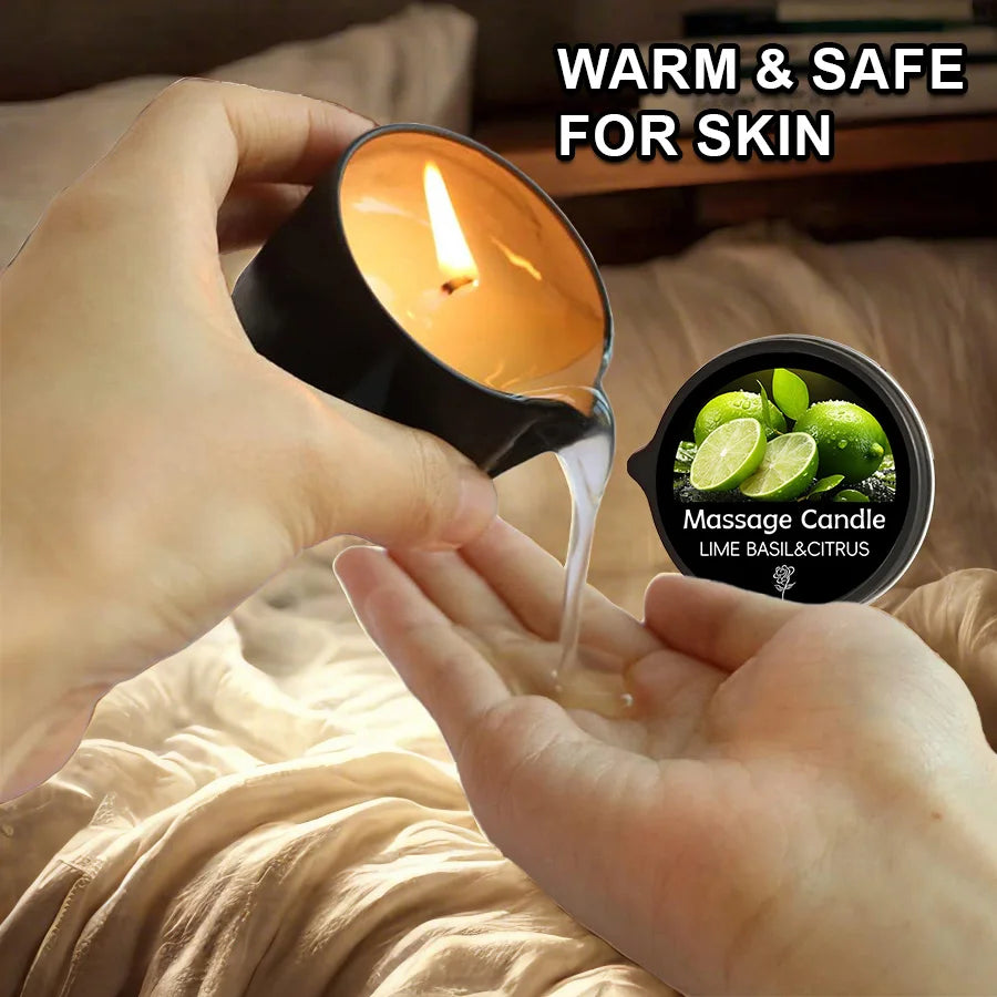 Massage Candle -Essential Oil, For Meditation, Yoga, SPA, Unisex Party Favor & Small Gift, Christmas and Halloween gifts-2oz