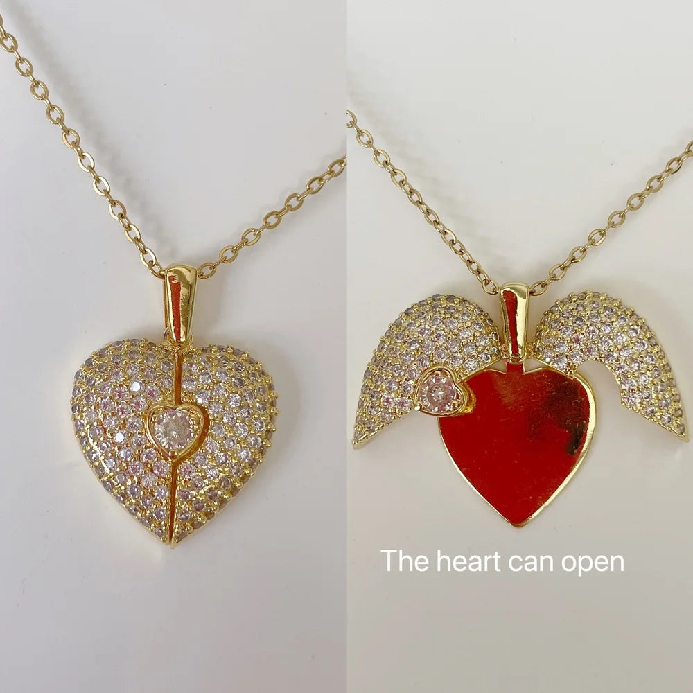 Vintage Rectangular Pendant Necklace with Enamel Floral Design in Stainless Steel