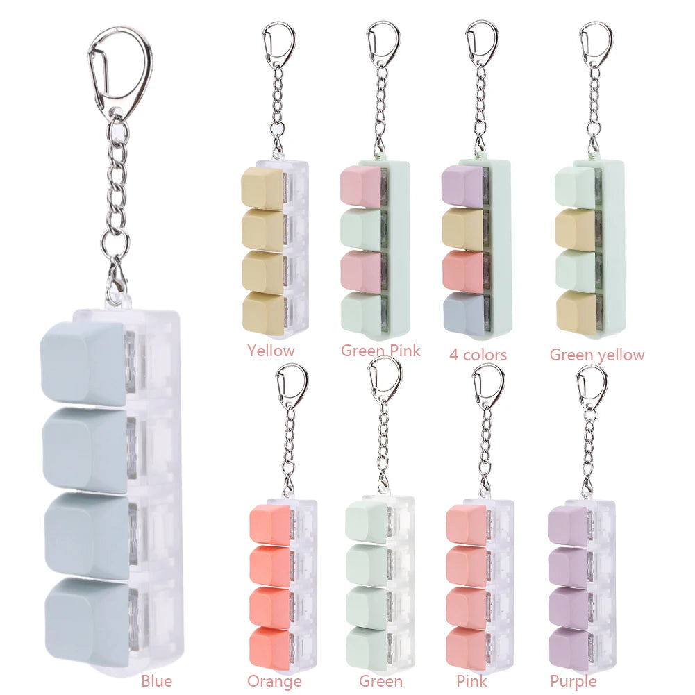 4 Keys Keyboard Keycaps Fidget Toy DIY Finger Keycaps Party Stress Relief Keyboard Caps Finger Button Fidget Decompression Toys