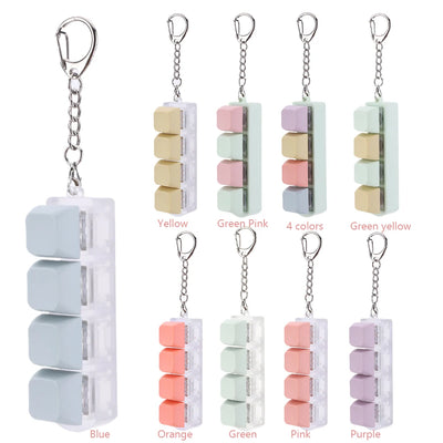 4 Keys Keyboard Keycaps Fidget Toy DIY Finger Keycaps Party Stress Relief Keyboard Caps Finger Button Fidget Decompression Toys