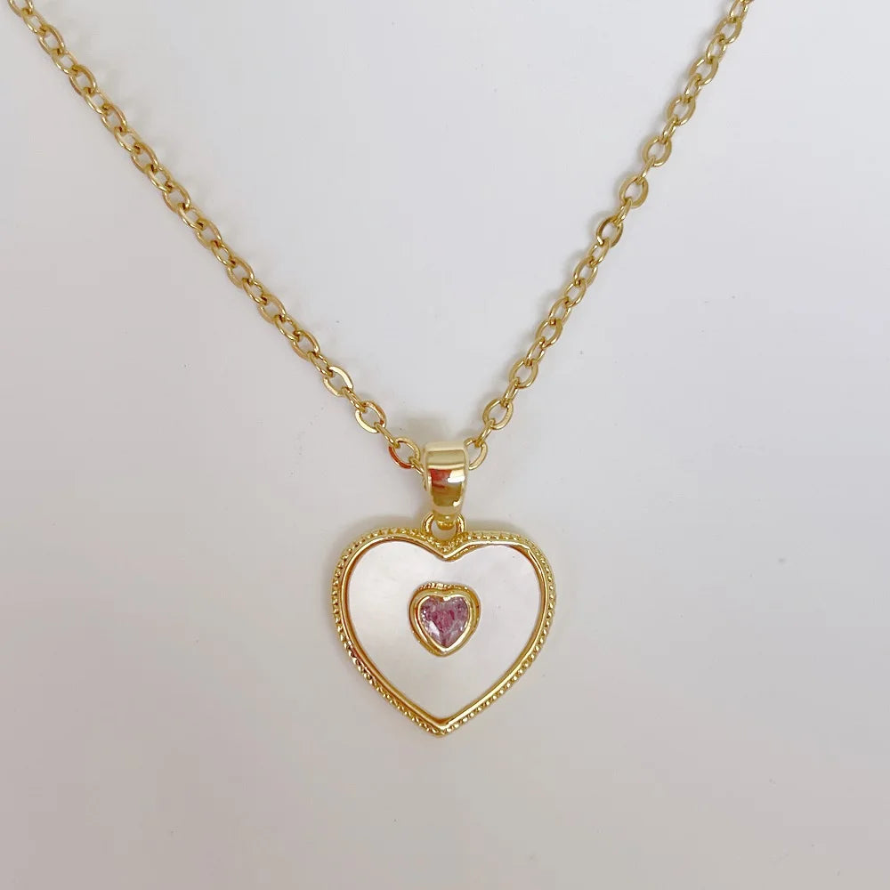 Vintage Rectangular Pendant Necklace with Enamel Floral Design in Stainless Steel