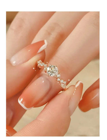 Star Engagement Rings for Women Stainless Steel Ring - HORA GIFT