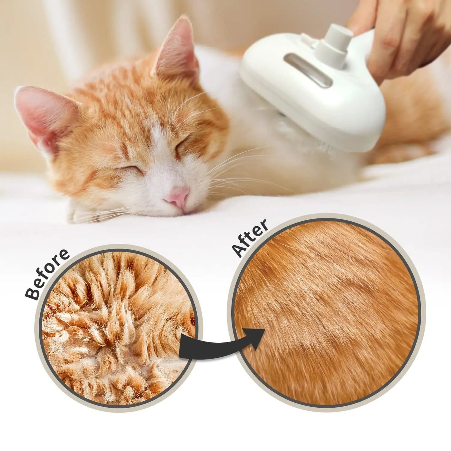 Pet Spray Hair Comb Pet Hair Remover Cleaning Brush Cats Grooming Dog Accessories Tools Dematting Water Mist Humidifier Comb
