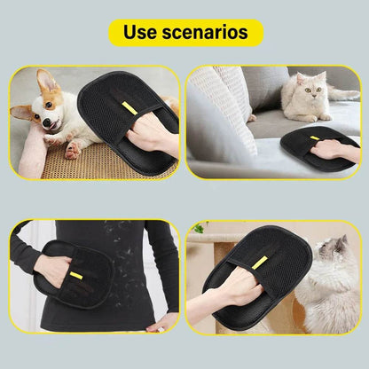 Pet Grooming Gloves Static Dedusting Brush Pet Hair Remover - HORA GIFT