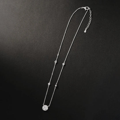 1CT Moissanite Necklace for Women Certified 925 Sterling Silver Sparkling Lab Diamond Pendant Chain Party Jewelry GRA USA Stock