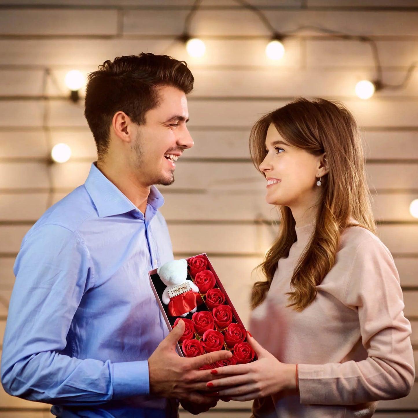 Soap Rose Romantic Scented Bath Soap Flowers Home Decor Fake Flower Wedding Pink Petal Valentine's Day Party Gift Box