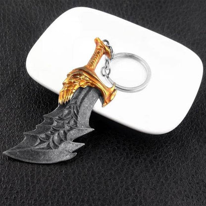 New God of War Ragnarok Keychain Kratos Ares Thor's Hammer Mjolnir Blades of Exile Leviathan Axe Weapon Penant Key Chain Jewelry - HORA GIFT