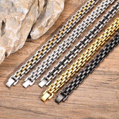 Gents Bracelet for Men, Two Tone Stainless Steel Bracelet, Men Jewelry