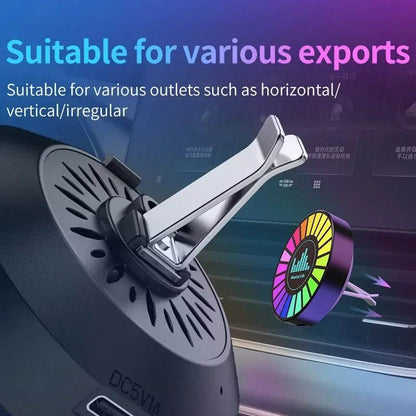 Aromatherapy Magnetic Pickup Lamp Colorful Ambient Air Fresher Round RGB Lights Rechargeable for Car Air Outlet or Room - HORA GIFT