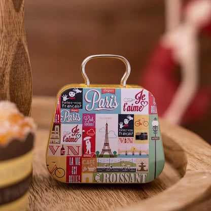 Christmas Decoration Metal Box Handbag Shape Tin Jar Jewelry Storage Cas - HORA GIFT
