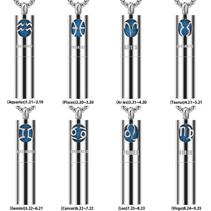 Twelve Constellation Aromatherapy Essential oil diffuser Pendant necklace Stainless steel new Aromatherapy necklace Niche pendan