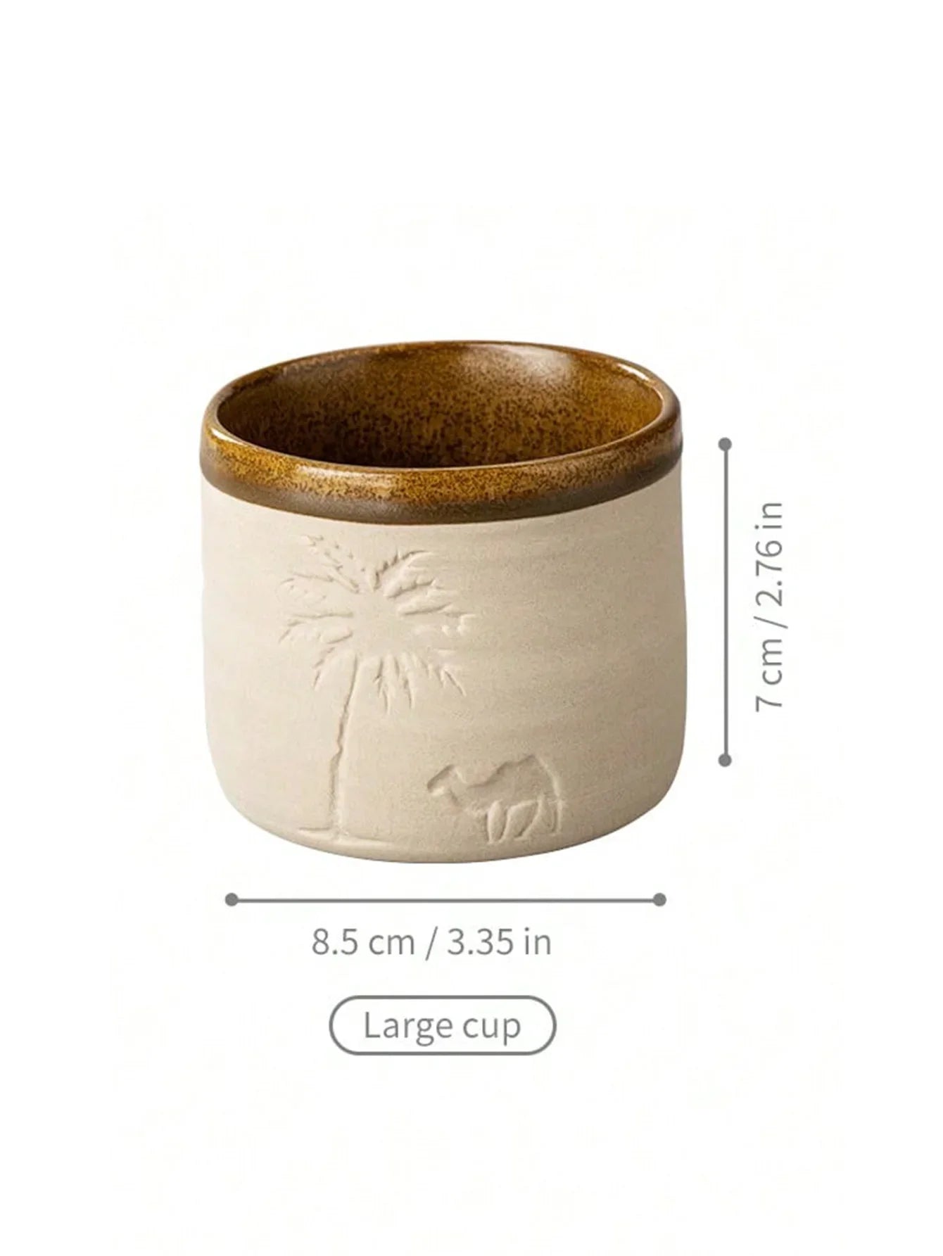 1pc Desert Camel & Palm Tree Ceramic Coffee Mug Coffee Cup - Reusable, Hand-Wash, Gift, Home Decor, Durable Cup for Gatherings