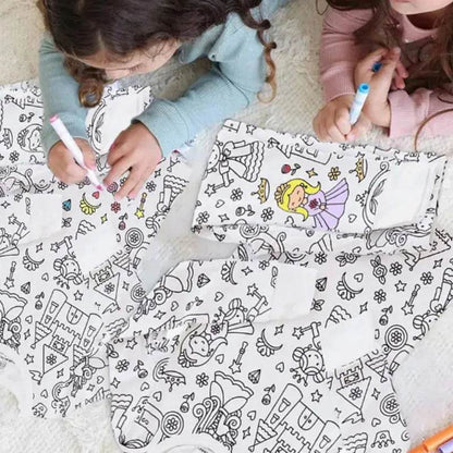 Christmas Colorable Two Piece Pajama Set for Children Boys Girls Hallowmas Pyjamas Kids DIY Coloring Kit for Pajama Party - HORA GIFT