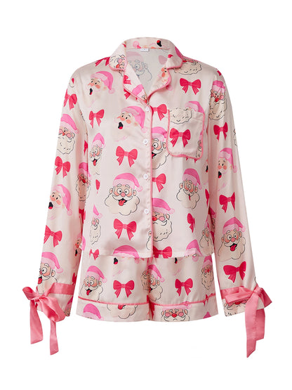 Festive Family Matching Pajamas Set with Reindeer Print Long Sleeve Tops and Pants for Christmas Eve Cozy Time