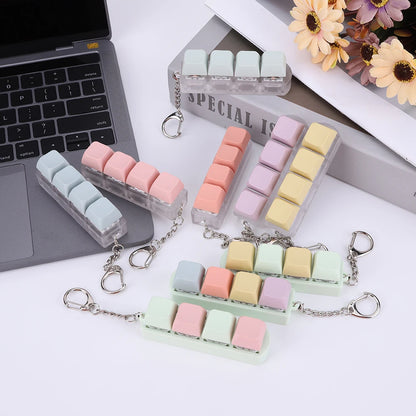 4 Keys Keyboard Keycaps Fidget Toy DIY Finger Keycaps Party Stress Relief Keyboard Caps Finger Button Fidget Decompression Toys