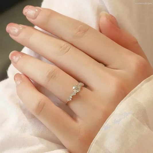 Star Engagement Rings for Women Stainless Steel Ring - HORA GIFT