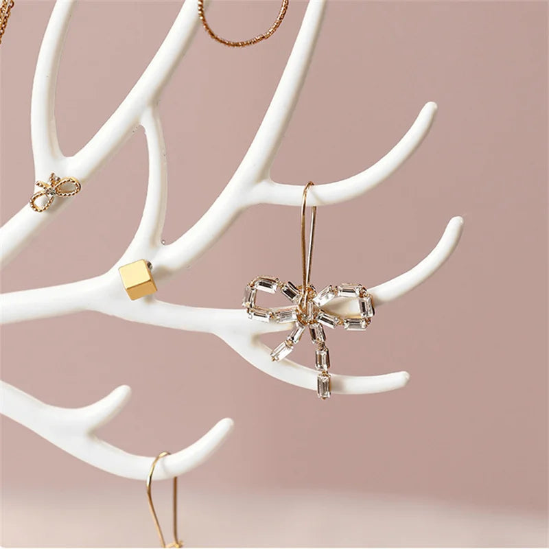 Antler Jewelry Display Stand Tray Tree Storage Racks Earrings Necklaces Rings Jewelry Boxes Case Desktop Organizer Make Up Decor
