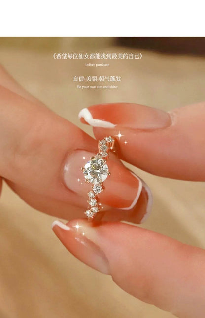 Star Engagement Rings for Women Stainless Steel Ring - HORA GIFT