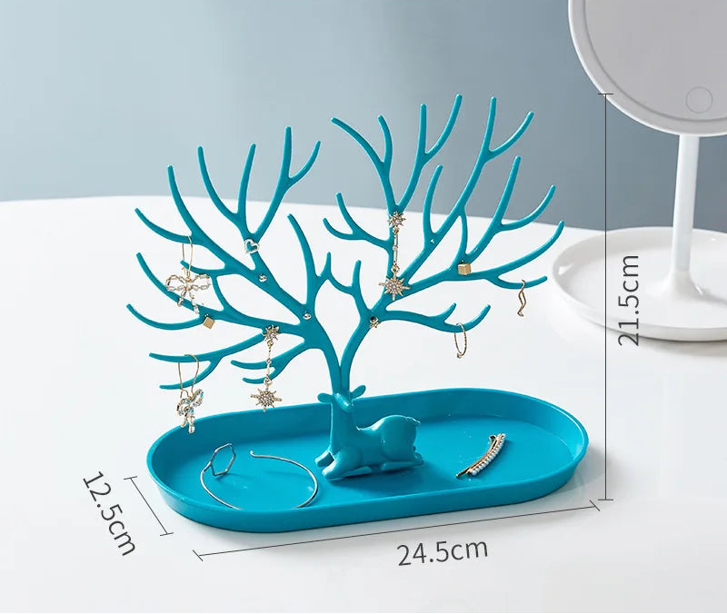Antler Jewelry Display Stand Tray Tree Storage Racks Earrings Necklaces Rings Jewelry Boxes Case Desktop Organizer Make Up Decor