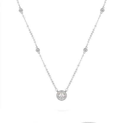 1CT Moissanite Necklace for Women Certified 925 Sterling Silver Sparkling Lab Diamond Pendant Chain Party Jewelry GRA USA Stock