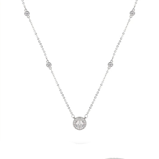 1CT Moissanite Necklace for Women Certified 925 Sterling Silver Sparkling Lab Diamond Pendant Chain Party Jewelry GRA USA Stock