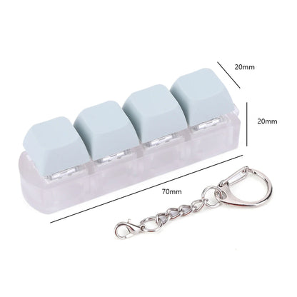 4 Keys Keyboard Keycaps Fidget Toy DIY Finger Keycaps Party Stress Relief Keyboard Caps Finger Button Fidget Decompression Toys