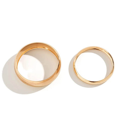 2Pcs/Set Punk Classic Gold Color Wide Bangles - HORA GIFT
