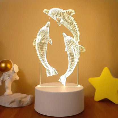 Romantic Love 3D Acrylic Led Lamp for Home Children's Night Light Table Lamp Birthday Party Decor Valentine's Day Bedside Lamp