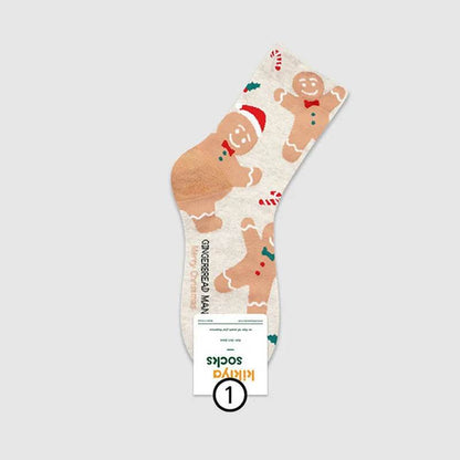 Women's Christmas Socks Cute Interesting High Quality Cartoon Santa Claus Autumn - HORA GIFT