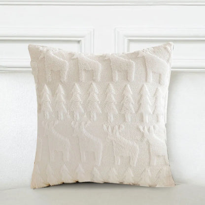 Christmas Pillow Covers Soft Plush Pillowcase Cushion Cover for Couch Sofa Holiday Festivals Winter Home Decor