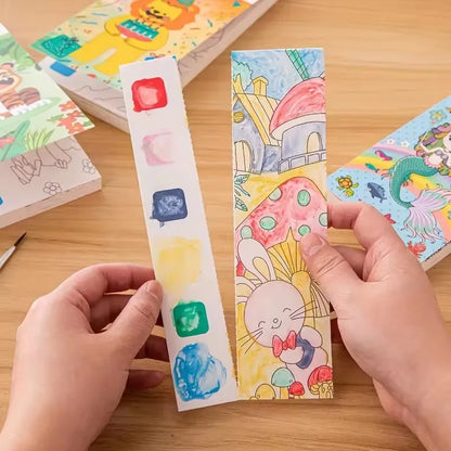 12pages Children's Watercolor Coloring Book,Developmental Toys,Kid's Drawing Toys For Thanksgiving, Easter, Christmas Gifts