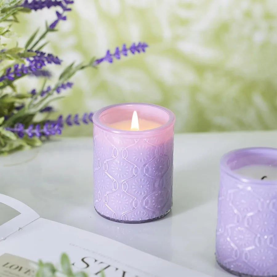 12oz Lavender Aromatherapy Candle Gift Set 4 Pack Natural Soy Wax Candles with 24H Burn Time for Relaxation Ideal for Bath Yoga