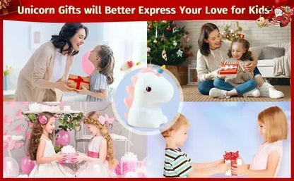 【Perfect Christmas Gift】Adorable Unicorn Silicone Night Light – USB Rechargeable 3-Level Dimmable Touch Lamp