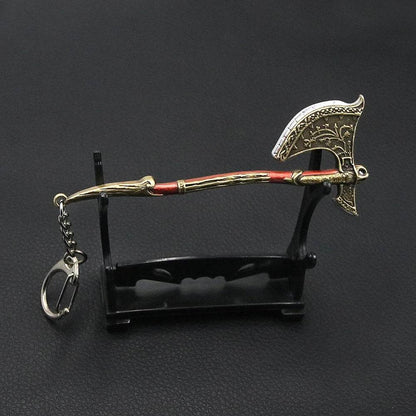 New God of War Ragnarok Keychain Kratos Ares Thor's Hammer Mjolnir Blades of Exile Leviathan Axe Weapon Penant Key Chain Jewelry - HORA GIFT