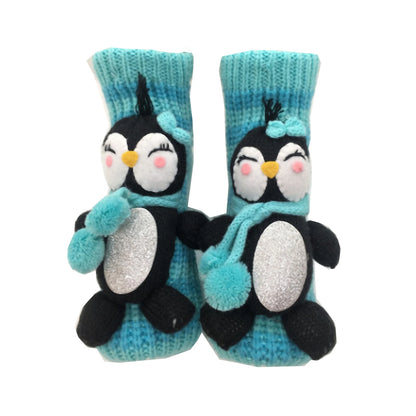 Women'S Thick Knit Proof Warm Casual Floor Carpet Socks Non-Slip Foot Warmer Snow Funny Cute Cartoon Animals Prints Socks 3d ﻿