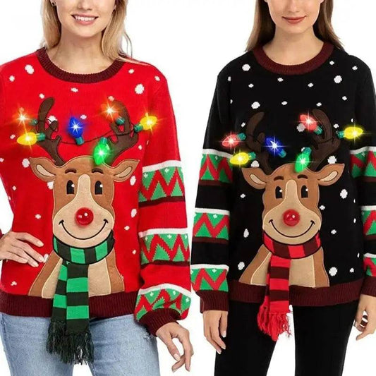 Women LED Light Up Holiday Sweater Christmas - HORA GIFT