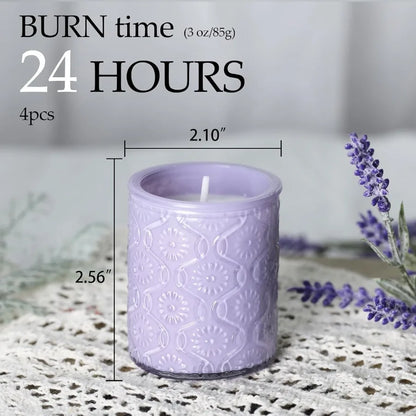 12oz Lavender Aromatherapy Candle Gift Set 4 Pack Natural Soy Wax Candles with 24H Burn Time for Relaxation Ideal for Bath Yoga
