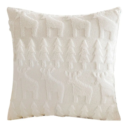 Christmas Pillow Covers Soft Plush Pillowcase Cushion Cover for Couch Sofa Holiday Festivals Winter Home Decor