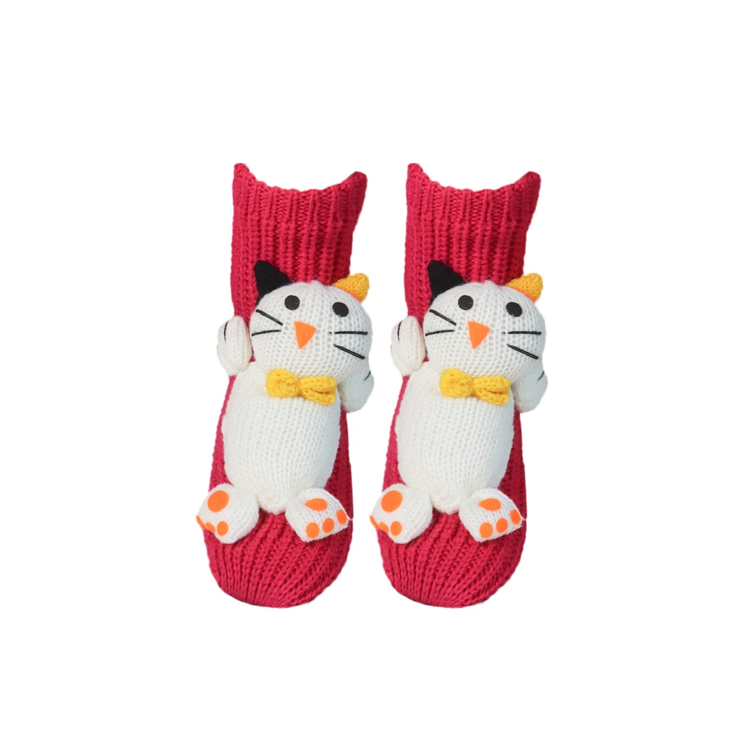 Women'S Thick Knit Proof Warm Casual Floor Carpet Socks Non-Slip Foot Warmer Snow Funny Cute Cartoon Animals Prints Socks 3d ﻿