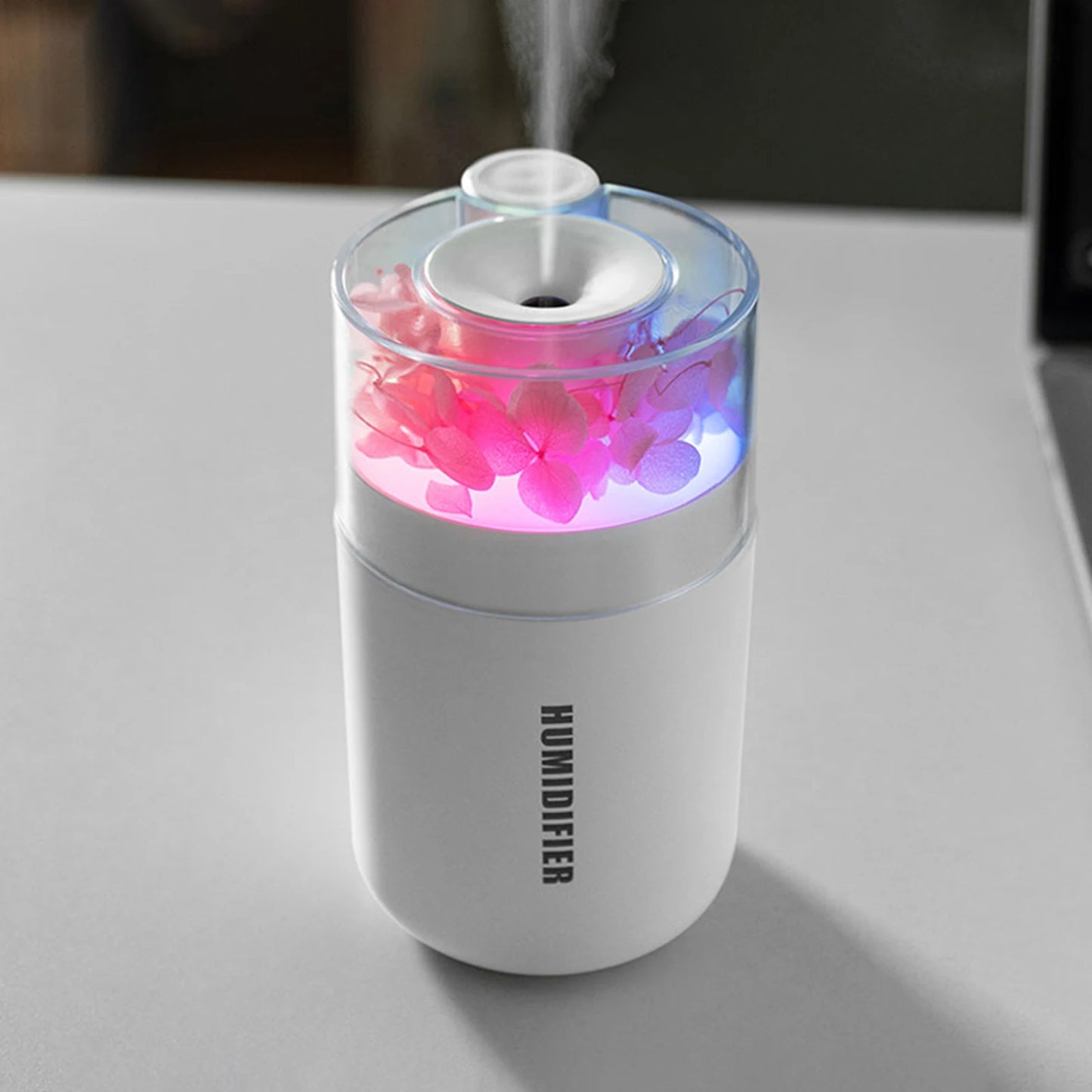 Mini Air Humidifier 180ML Portable Small Humidifier with 7 Colors Night Light Personal Humidifier for Home Bedroom Office Yoga