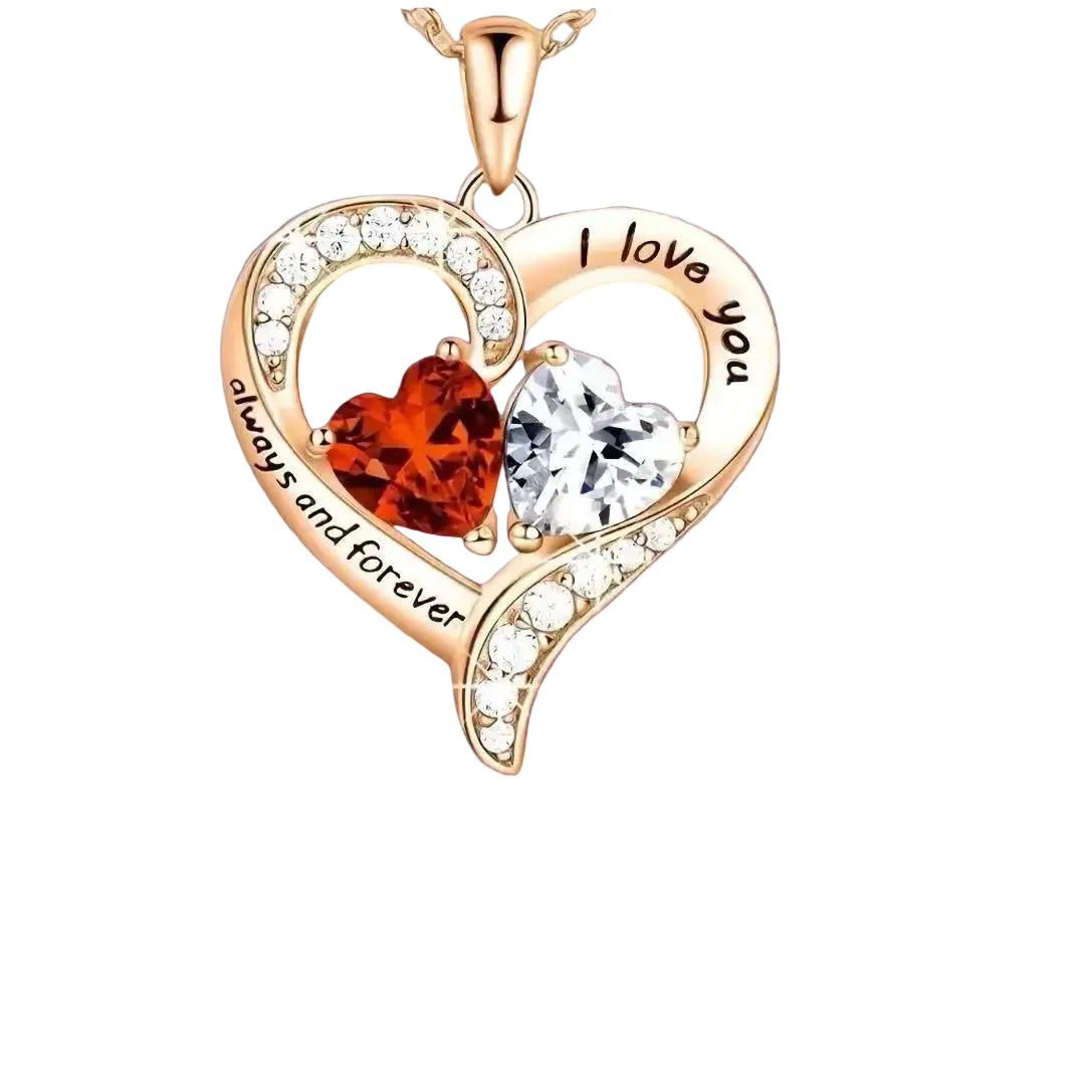 Elegant Red Heart Pendant Necklace with Rose Gift Box - Romantic Valentine’s Day, Birthday, or Mother’s Day Gift for Wife, Mom