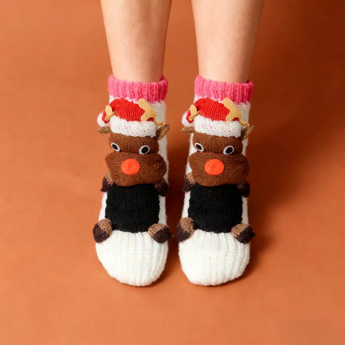 Women'S Thick Knit Proof Warm Casual Floor Carpet Socks Non-Slip Foot Warmer Snow Funny Cute Cartoon Animals Prints Socks 3d ﻿