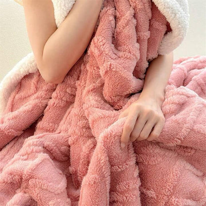 1pc Jacquard Sherpa Weighted Blanket 10lbs for Adults- Soft, Warm, and Thickened Calm Blanket for Ultimate Comfort